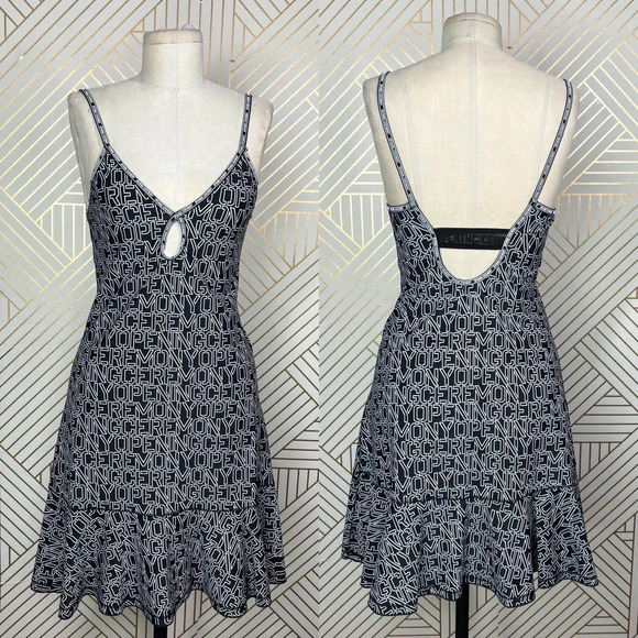 Opening Ceremony Logo Peplum Tank Dress in Black & White Size US‎ XS - Picture 1 of 12